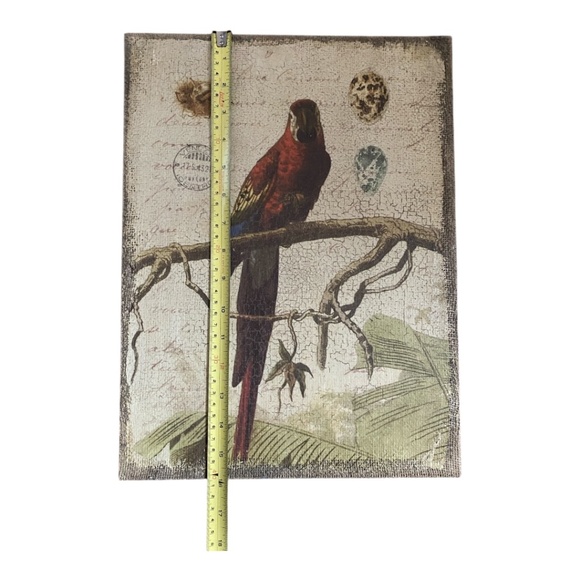 Bird print on burlap. Retro - Picture 5 of 15